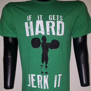 Man crossfit exercise shirt